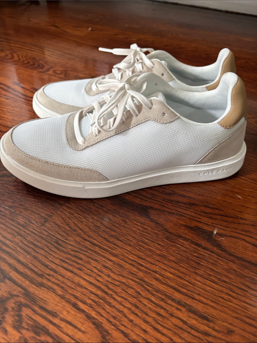 Cole Haan White & Beige Men's Lace-Up Sneakers - Picture 7 of 8